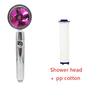 Shower Head Water Saving Flow 360 Degrees Rotating With Small Fan ABS Rain High Pressure Spray Nozzle Bathroom Accessories