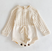 girl baby knitted hollow waist girdle long sleeves