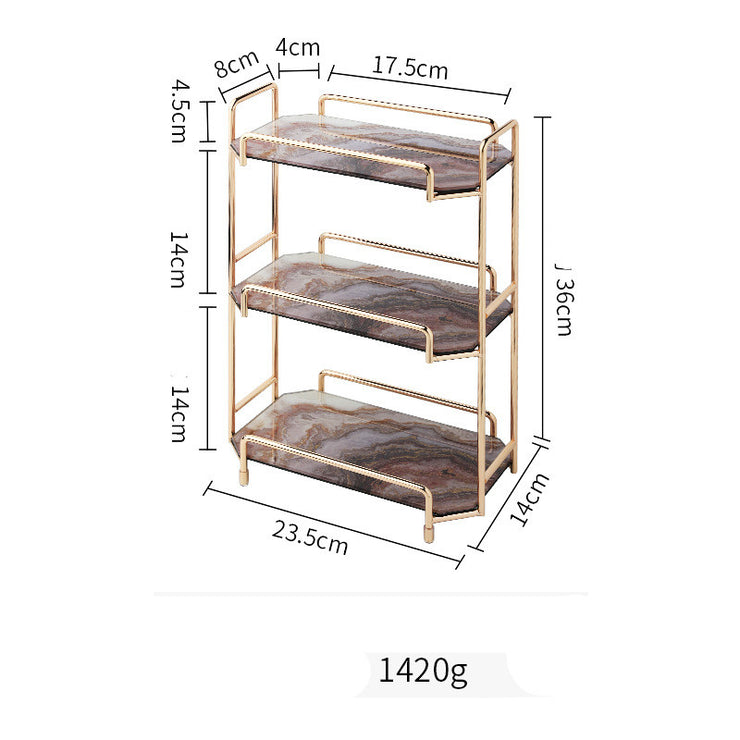 Nordic Ins Wind Cosmetic Storage Rack Skin Care Products Perfume Finishing Rack Bathroom Dressing Table Metal Bedroom