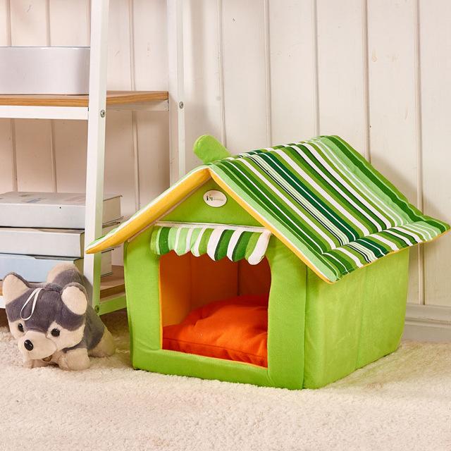 New Fashion Striped Removable Cover Mat Dog House Dog Beds For Small Medium Dogs Pet Products House Pet Beds for Cat