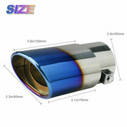 Car Exhaust Pipe Tip Rear Tail Throat Muffler Stainless Steel Round Accessories