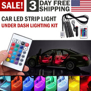 Car Interior Lights Neon Atmosphere RGB LED Strip Bar Car Decor Lighting Lamp US