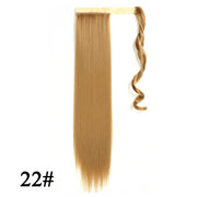 Leeons 20&#39;&#39; Synthetic Ponytail Hair pieces Heat Resistant Fiber Straight Ribbon Clip In Hair Extension 21 colors Brown Black