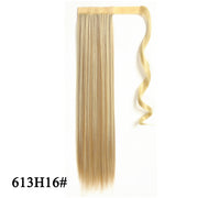 Leeons 20&#39;&#39; Synthetic Ponytail Hair pieces Heat Resistant Fiber Straight Ribbon Clip In Hair Extension 21 colors Brown Black