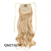 Leeons 20&#39;&#39; Synthetic Ponytail Hair pieces Heat Resistant Fiber Straight Ribbon Clip In Hair Extension 21 colors Brown Black