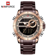 NAVIFORCE Men Military Sport Wrist Watch Gold