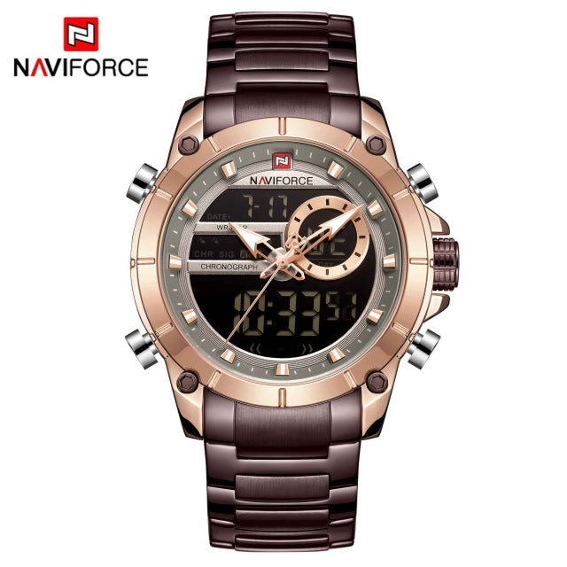 NAVIFORCE Men Military Sport Wrist Watch Gold