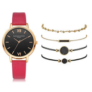 Watch Set Women 5pcs Woman Quartz Wristwatch