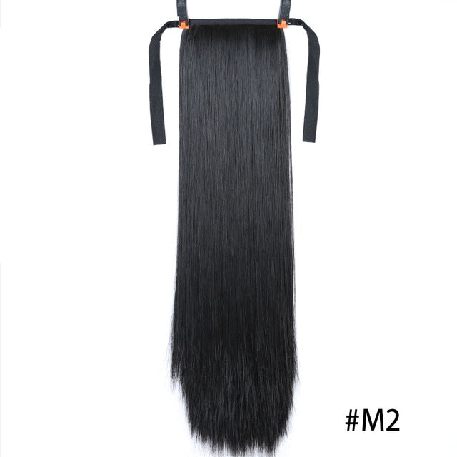 Synthetic Hair Fiber Heat-Resistant Straight Hair With Ponytail