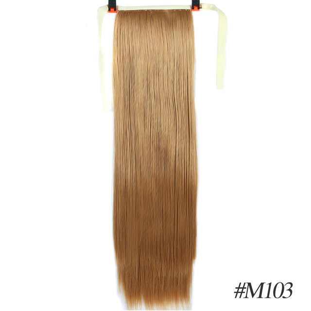 Synthetic Hair Fiber Heat-Resistant Straight Hair With Ponytail