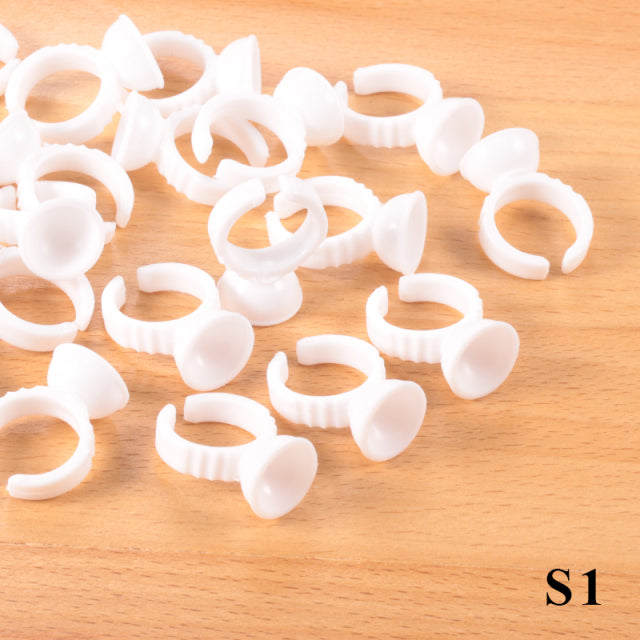 Wholesale 50/100Pcs Disposable Eyelash Extension Glue Rings