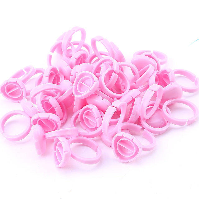 Wholesale 50/100Pcs Disposable Eyelash Extension Glue Rings