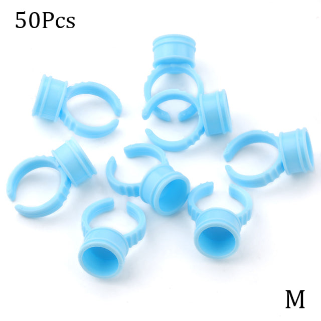 Wholesale 50/100Pcs Disposable Eyelash Extension Glue Rings