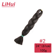 Lihui 24 Inches Jumbo Braid Synthetic Braiding Hair Ombre Jumbo Hair Extension For Women DIY Hair Braids Pink Purple Yellow Gray