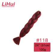 Lihui 24 Inches Jumbo Braid Synthetic Braiding Hair Ombre Jumbo Hair Extension For Women DIY Hair Braids Pink Purple Yellow Gray