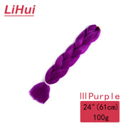 Lihui 24 Inches Jumbo Braid Synthetic Braiding Hair Ombre Jumbo Hair Extension For Women DIY Hair Braids Pink Purple Yellow Gray