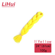 Lihui 24 Inches Jumbo Braid Synthetic Braiding Hair Ombre Jumbo Hair Extension For Women DIY Hair Braids Pink Purple Yellow Gray