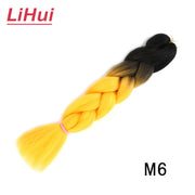 Lihui 24 Inches Jumbo Braid Synthetic Braiding Hair Ombre Jumbo Hair Extension For Women DIY Hair Braids Pink Purple Yellow Gray