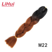 Lihui 24 Inches Jumbo Braid Synthetic Braiding Hair Ombre Jumbo Hair Extension For Women DIY Hair Braids Pink Purple Yellow Gray