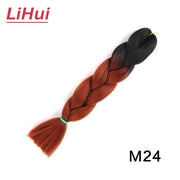 Lihui 24 Inches Jumbo Braid Synthetic Braiding Hair Ombre Jumbo Hair Extension For Women DIY Hair Braids Pink Purple Yellow Gray