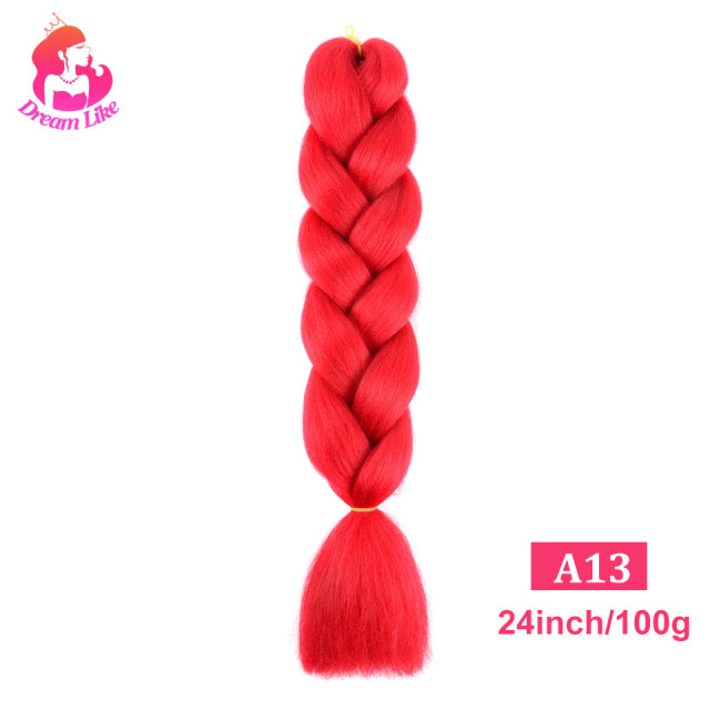 Dream Like 24 inch Ombre Color Synthetic Hair Braids Pre Stretched Wholesale