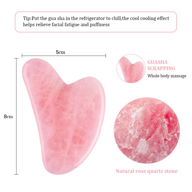 Natural Rose Jade Gua Sha Gouache Scraper Massager