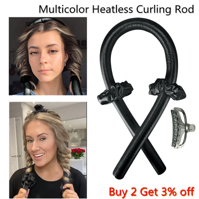 Heatless Curling Rod Headband Lazy Curler Set