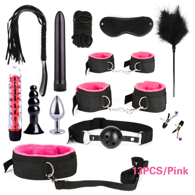 BDSM Kits Adults Sex Toys For Women Men Handcuffs Nipple Clamps