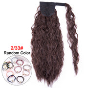 Leeons 20&#39;&#39; Synthetic Ponytail Hair pieces Heat Resistant Fiber Straight Ribbon Clip In Hair Extension 21 colors Brown Black