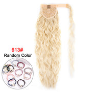 Leeons 20&#39;&#39; Synthetic Ponytail Hair pieces Heat Resistant Fiber Straight Ribbon Clip In Hair Extension 21 colors Brown Black