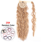 Leeons 20&#39;&#39; Synthetic Ponytail Hair pieces Heat Resistant Fiber Straight Ribbon Clip In Hair Extension 21 colors Brown Black