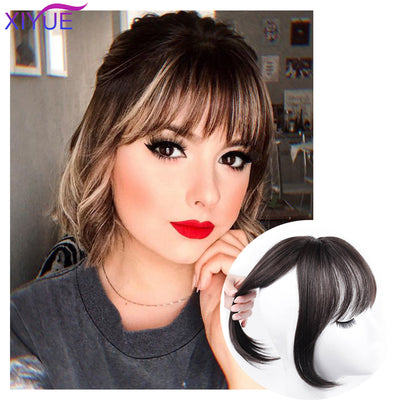 Black/Light Brown Clip In Hair Bangs Hairpiece Accessories Synthetic