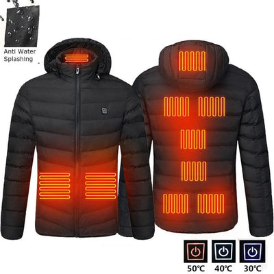 Men 9 Areas Heated Jacket USB Winter