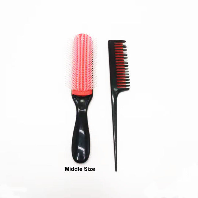 Hair Comb 9 &amp; 5-Row Detangling Hair Brush Rat Tail Comb