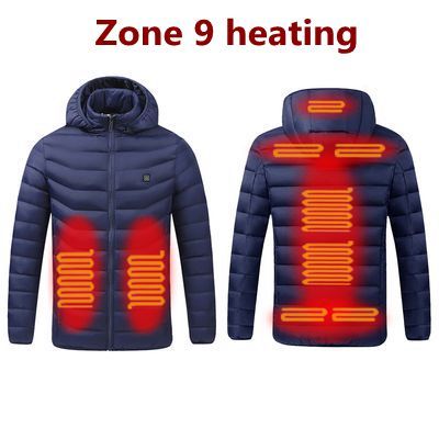 Men 9 Areas Heated Jacket USB Winter