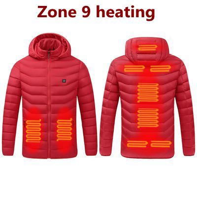 Men 9 Areas Heated Jacket USB Winter