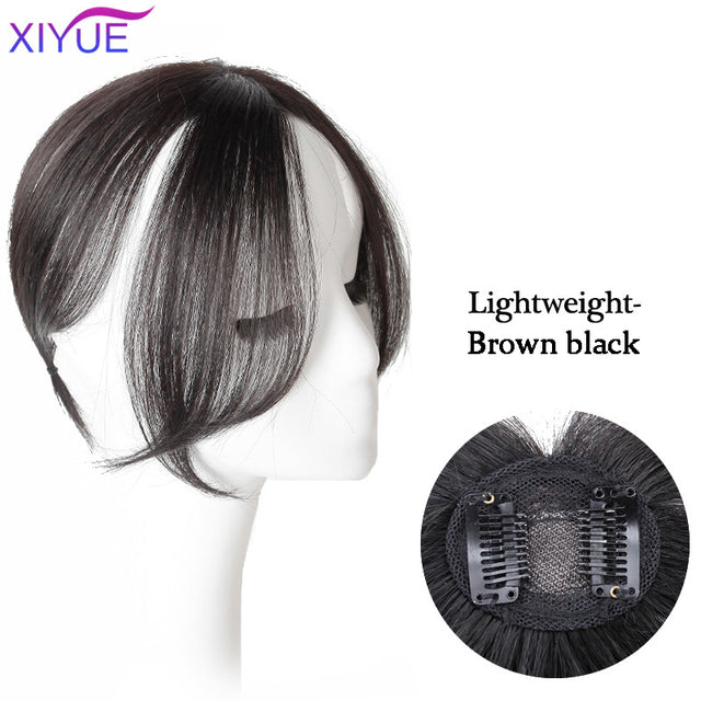 Black/Light Brown Clip In Hair Bangs Hairpiece Accessories Synthetic