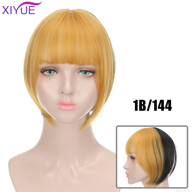 Black/Light Brown Clip In Hair Bangs Hairpiece Accessories Synthetic