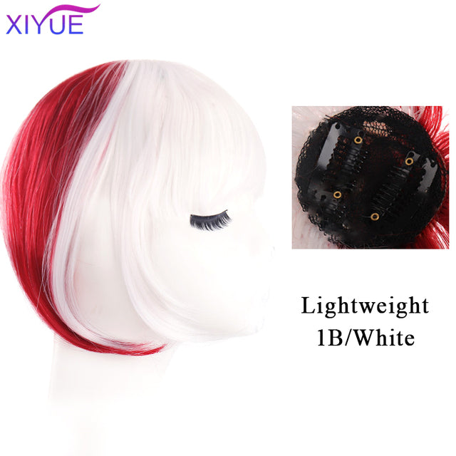 Black/Light Brown Clip In Hair Bangs Hairpiece Accessories Synthetic