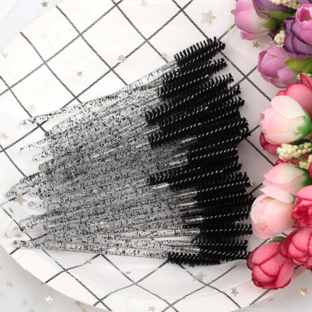 New Disposable 5/50Pcs Crystal Eyelash Makeup Brush