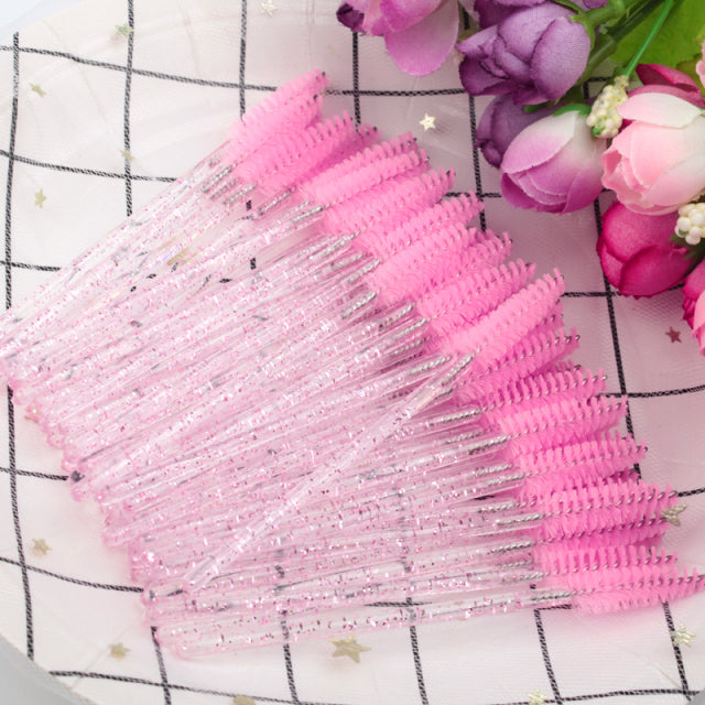 New Disposable 5/50Pcs Crystal Eyelash Makeup Brush