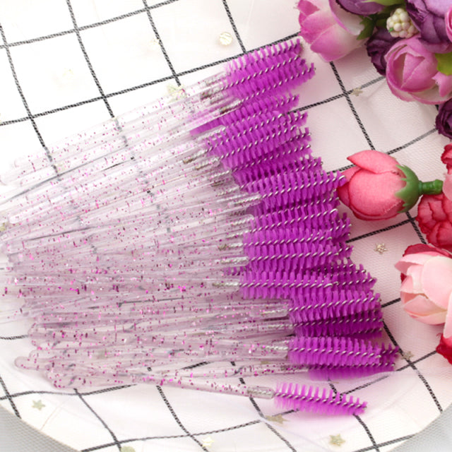 New Disposable 5/50Pcs Crystal Eyelash Makeup Brush