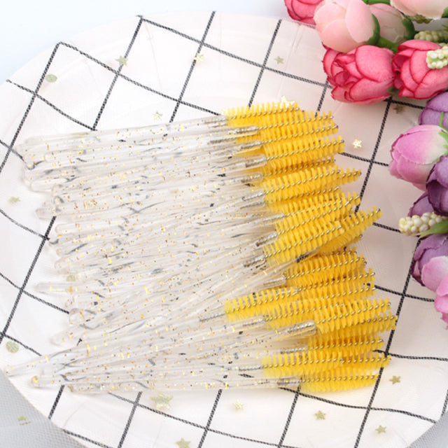 New Disposable 5/50Pcs Crystal Eyelash Makeup Brush