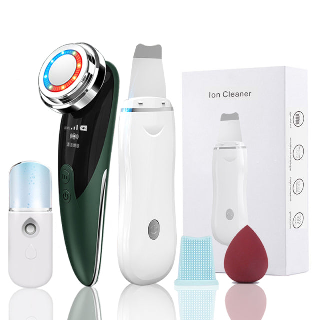 Ultrasonic Skin Scrubber Pore Cleaner 2+4 Kit