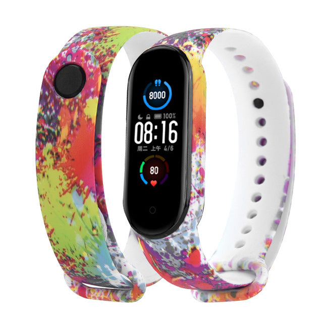 Strap For Xiaomi Mi Band 4 3 5 6 watch band Creative graffiti style