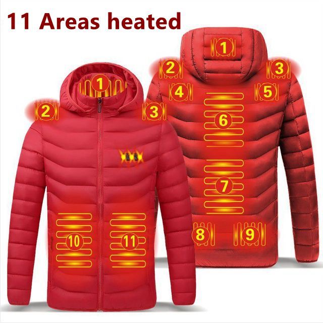 Men 9 Areas Heated Jacket USB Winter