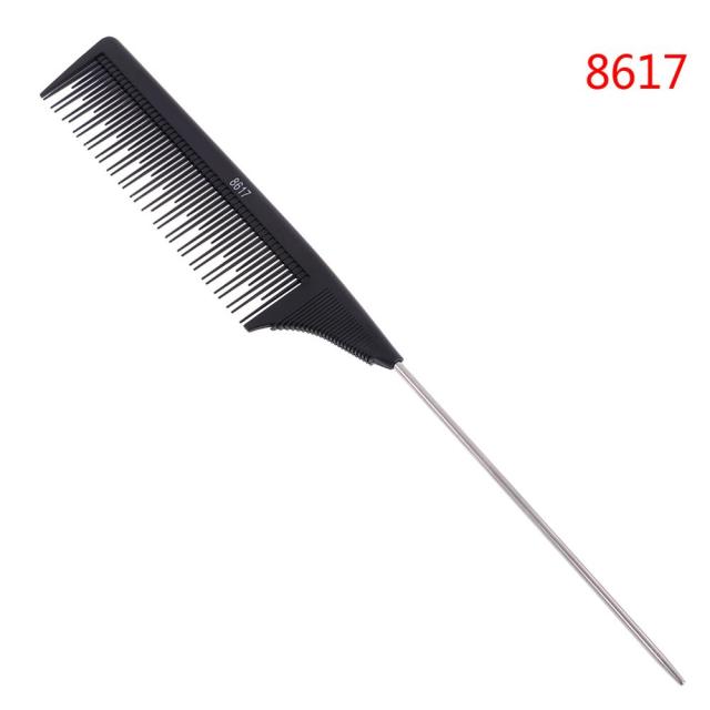 Professional Hair Tail Comb Salon Cut Comb Styling Stainless Steel Spiked