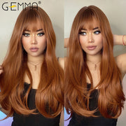 GEMMA Red Brown Copper Ginger Long Straight Synthetic Wigs