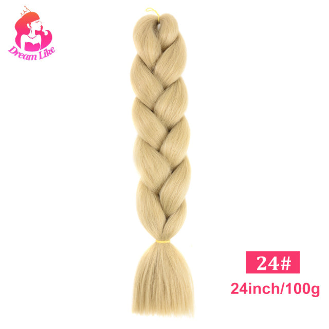 Dream Like 24 inch Ombre Color Synthetic Hair Braids Pre Stretched Wholesale