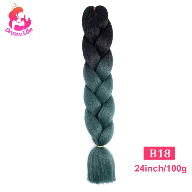 Dream Like 24 inch Ombre Color Synthetic Hair Braids Pre Stretched Wholesale